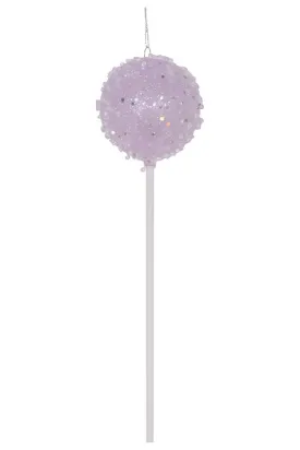 10" Purple Round Lollipop Ornament (Set of 3)