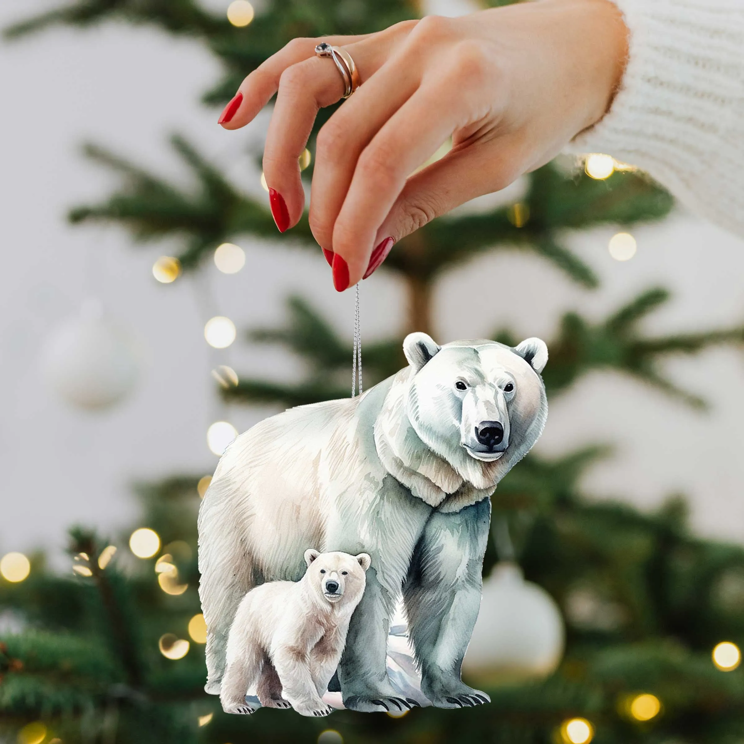 Alaskan Bears Wooden Ornaments Set of 3 by G. Debrekht - Wildlife Holiday Décor - 8091320S3