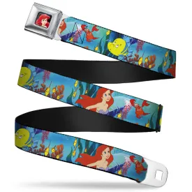 Ariel CLOSE-UP Full Color Seatbelt Belt - Ariel, Sebastian & Flounder Scene Webbing