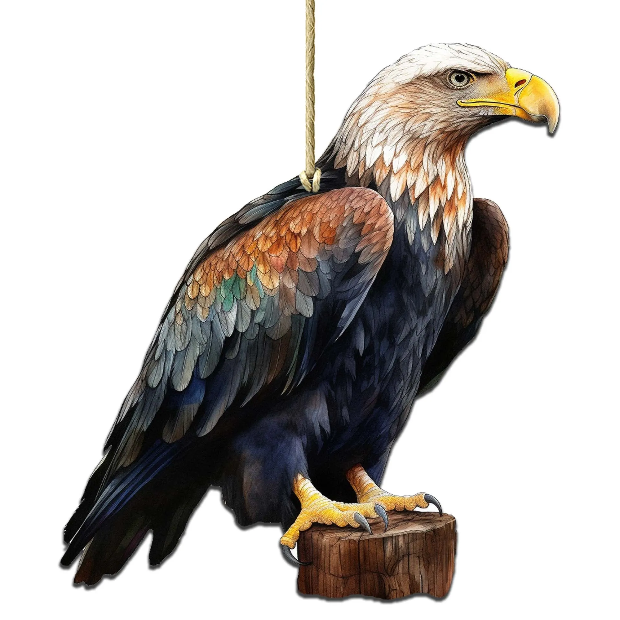Bald Eagle Charm Wooden Ornaments by G.Debrekht - Wildlife Holiday Décor - 8710101-4
