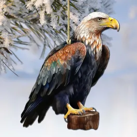 Bald Eagle Charm Wooden Ornaments by G.Debrekht - Wildlife Holiday Décor - 8710101-4