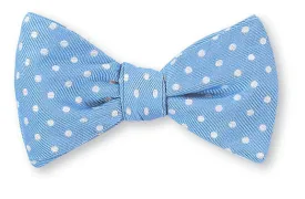 Blue/ White University Polka Dots Bow Tie - B2386