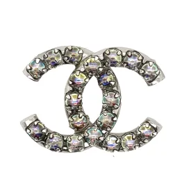 CHANEL - Pristine - 17K Iridescent Crystals - CC Silver Brooch Pin