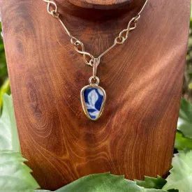 Cobalt Garden 14k Gold Pendant