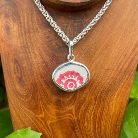 Crimson Sun Sterling Silver Pendant