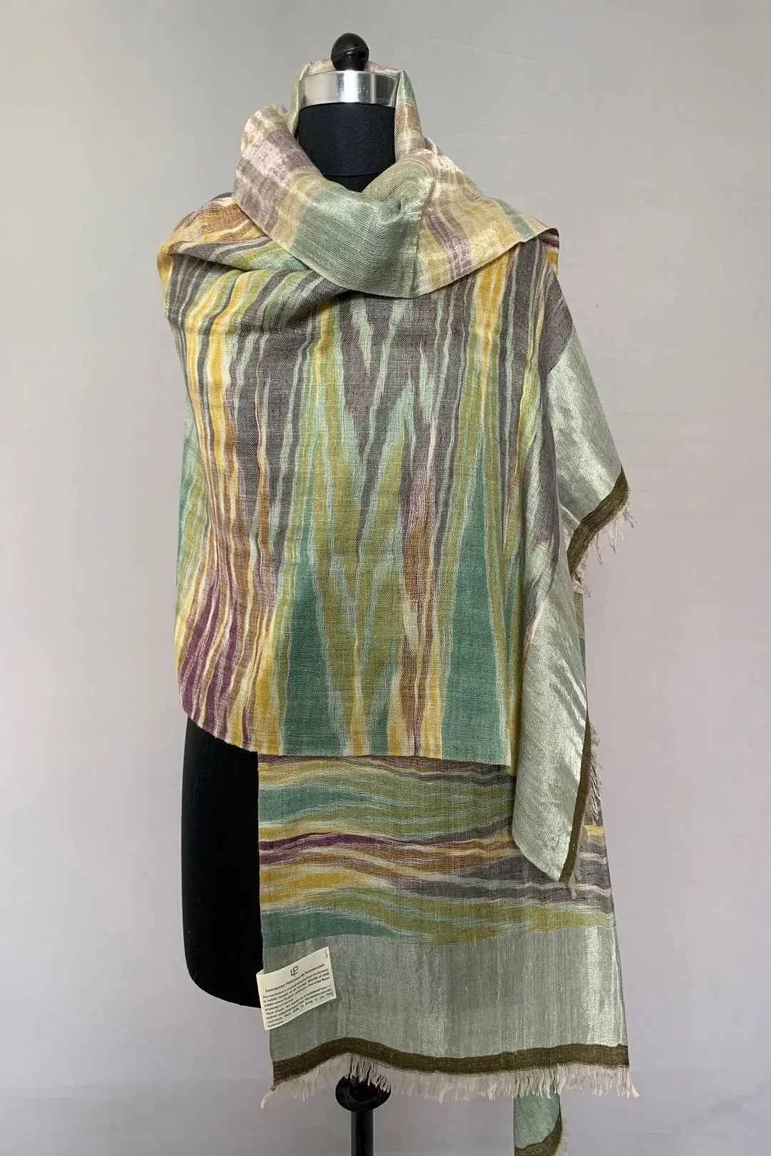 Fabian Ikat Dyed Zari Reversible Cashmere Stole