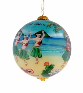 Glass Ornament - Hula Paradise Hawaii