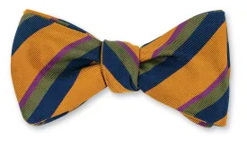 Gold/Navy Bruton Stripes Bow Tie - B5553