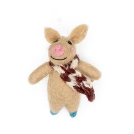 Happy Holiday Pig Eco Ornament