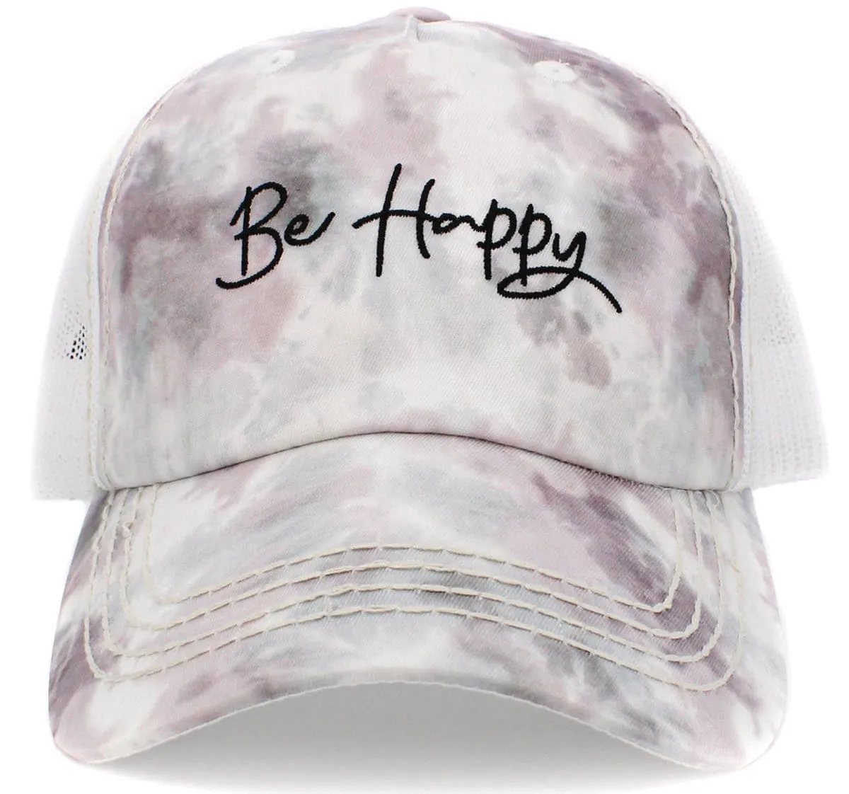 KBV1432 "Be Happy" Vintage Washed Baseball Cap