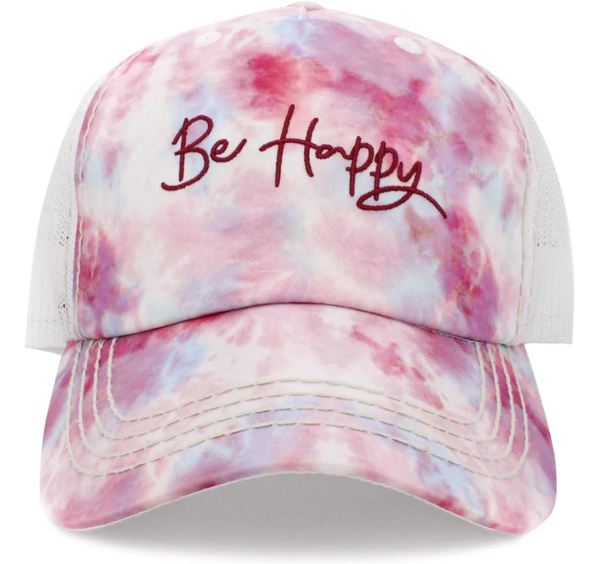 KBV1432 "Be Happy" Vintage Washed Baseball Cap