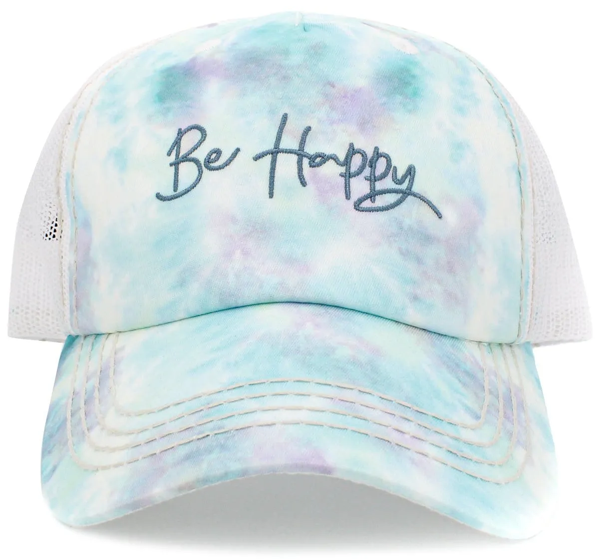 KBV1432 "Be Happy" Vintage Washed Baseball Cap