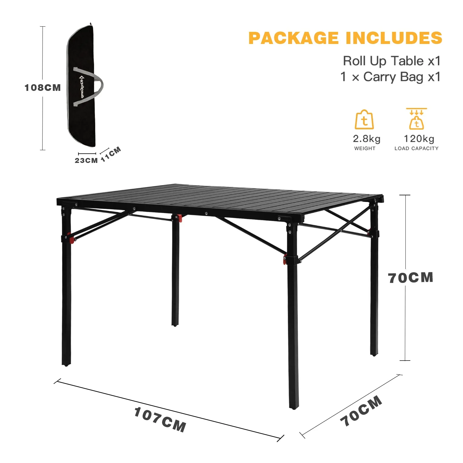 KingCamp 4-6 Person Lightweight Aluminum Alloy Folding Tables