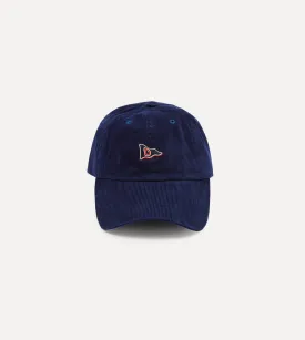 Navy 'D' Flag Emblem Cotton Corduroy Baseball Cap