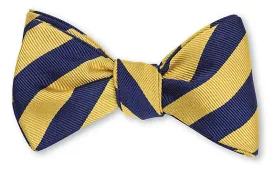 Navy/Gold Bar Stripes Bow Tie - B625