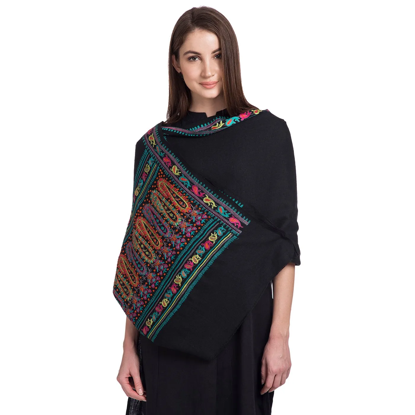 Paisley Fusion Embroidered Shawl