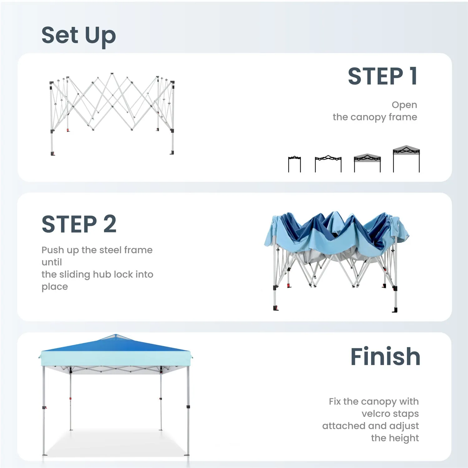 PHI VILLA 10x10Ft Pop Up Canopy Tent with Wheeled Bag,Straight Legs, 100 Sq. Ft