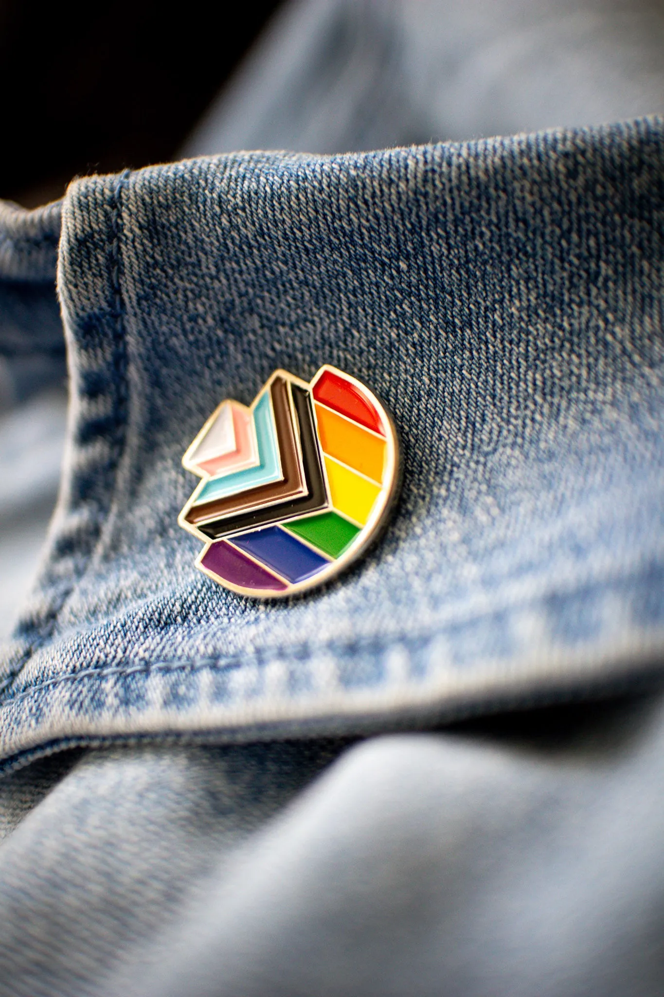 Progress Pride Pixel Lapel Pin