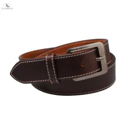 Resistance Belts - Premium Brown Heavy Duty Leather Belt for Men - Genuine Leather Belt for Work and Style