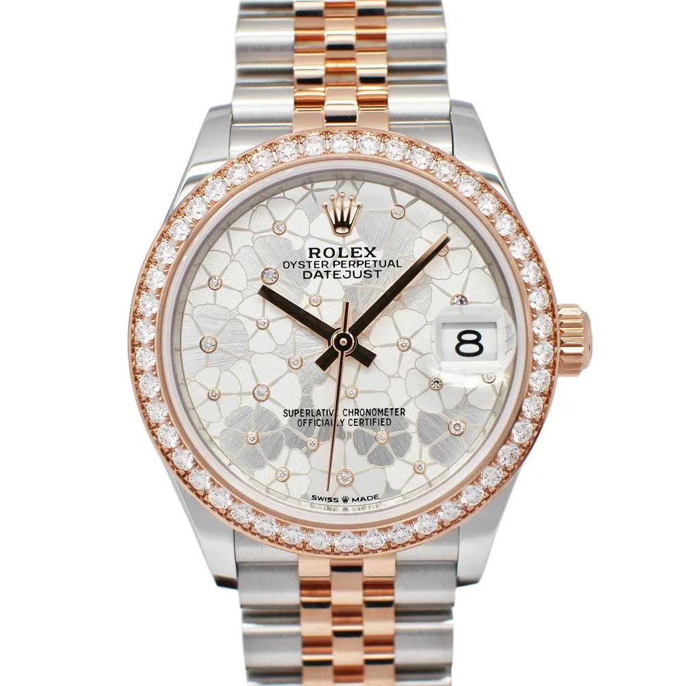 Rolex Datejust 31 278381RBR Random Silver Floral Motif SS RG Warranty 2023 Unused