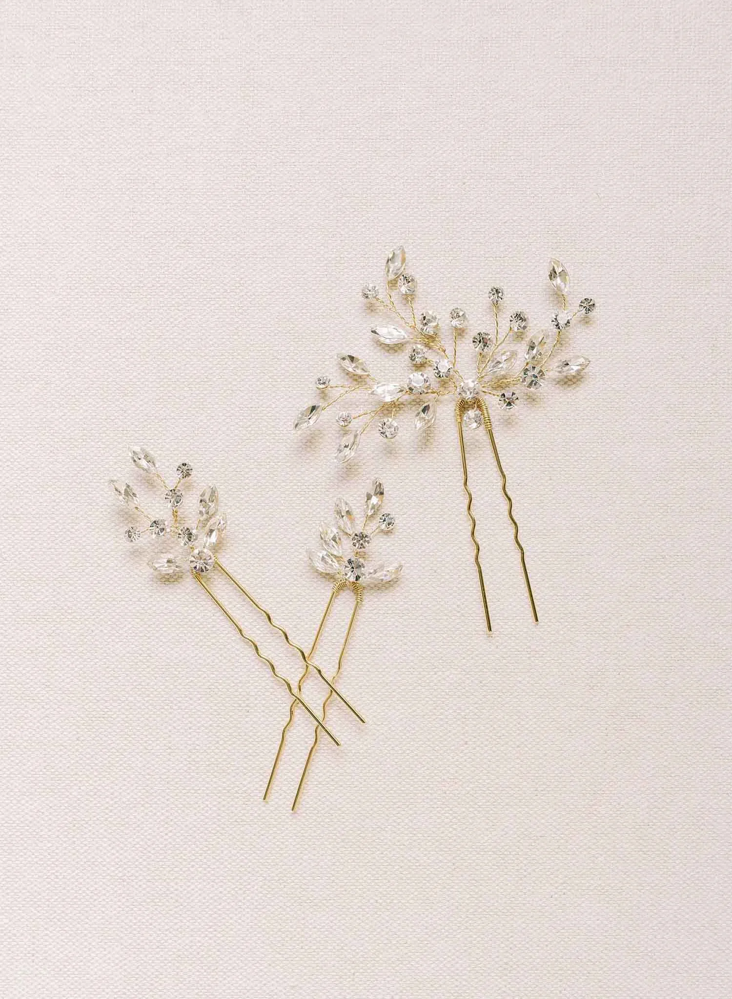 Sparkling crystal droplets hair pin set of 3 - Style #2115