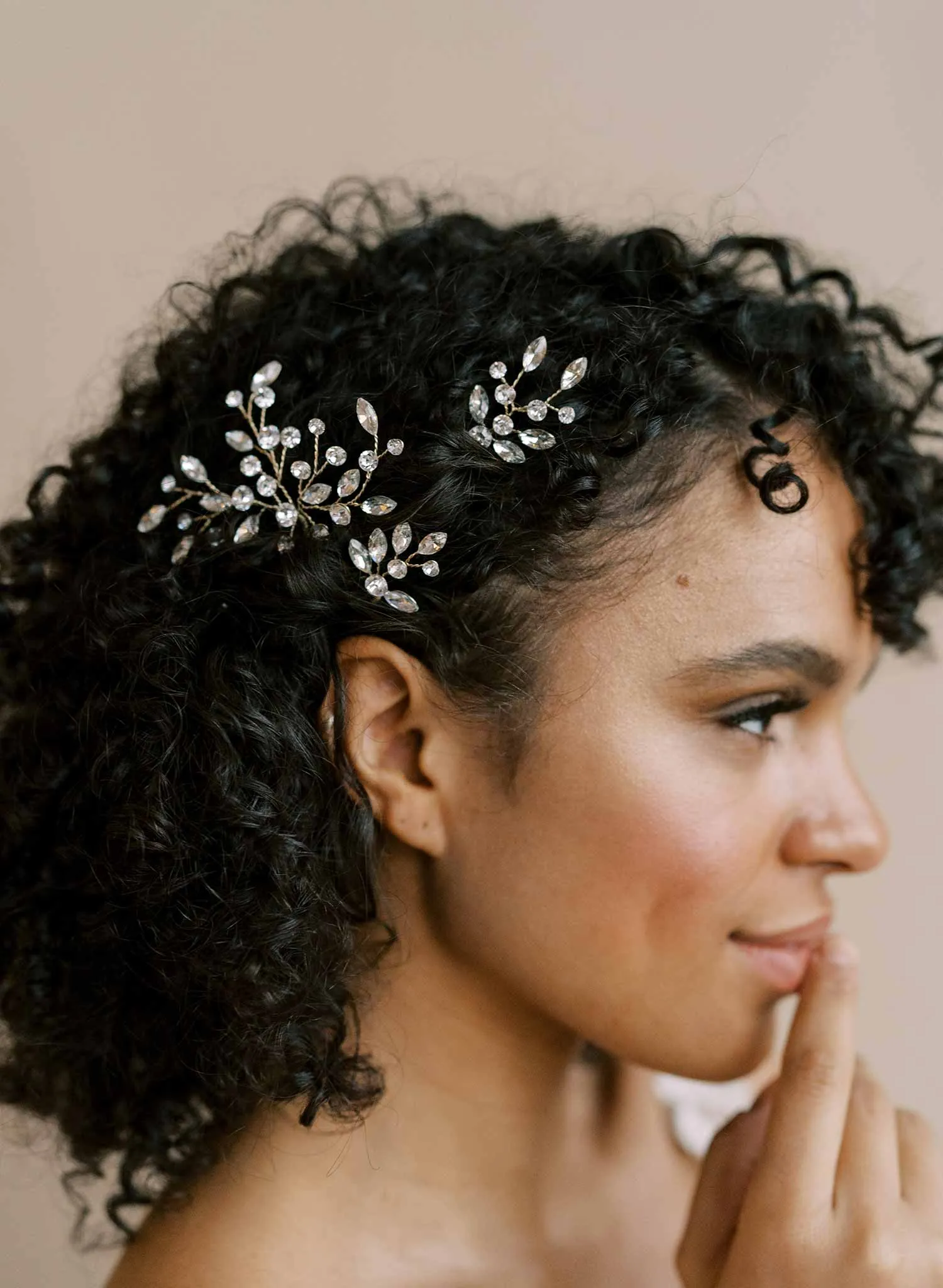 Sparkling crystal droplets hair pin set of 3 - Style #2115