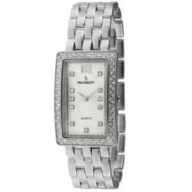 Women's  40x25mm Silver Bracelet Watch with Crystal Bezel